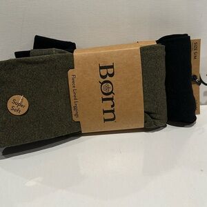 Born Fleeced Lined Footless thighs (2) in pack. Warmth, comfort and stretchy.